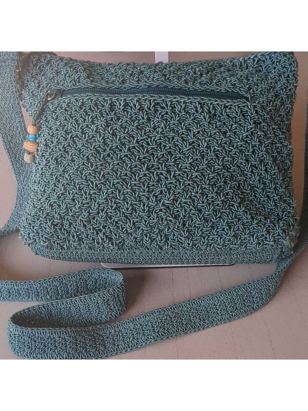 Liz Claiborne WomensCasualClassics TurquoiseCrocheted Purse Bag ❤️ - Picture 2 of 8